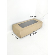 10 PCS BROWNIES BOX KRAFT MIKA 22X10X5 LAMINATED 365 GSM