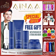 AINAA Beauty Set | Cleanser Scrub Serum Sunscreen Moisturizer | Aina Skincare Sets Original HQ | Aai