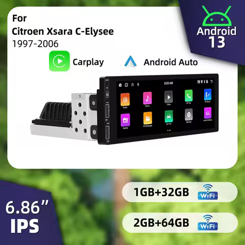 Stereo Head Unit for Citroen Xsara C-Elysee 1997-2006 Plug and Play Android Autoradio Carplay 1 Din 