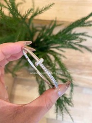 🎀 Tiffany蒂芙尼T1半鉆手鐲窄式鉸鏈銀手鐲疊戴神器手環情人節禮物生日禮物閨蜜禮物520送女友首選