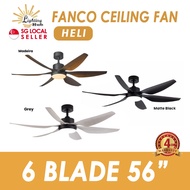 (SG CHEAPEST INSTALLATION) Fanco Heli DC Motor ceiling fan tri-tone LED light / 6 speed / reversible/ 4 years warranty