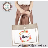 crafted customized burlap bag