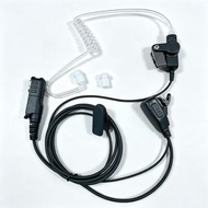 2‑Wire Surveillance Acoustic Tube Radio Earpiece, Dual Independent PTT with Replacement Earbuds, Sec