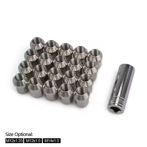 20PCS wheel nuts M12*1.5 M14*1.5 Lug 304 steel stainless Lug Nuts Orignal Colors Hex19mm Length 35mm