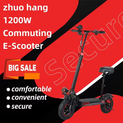 J11MAX 1200W electric scooter adult with Seat Max 35 Miles Range 11' Off-road Tires Fast Commuting E