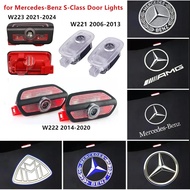 2PCS LED Car Doo Projection Welcome Lamp Logo Light For Mercedes Benz Maybach S Class W221 W222 W223