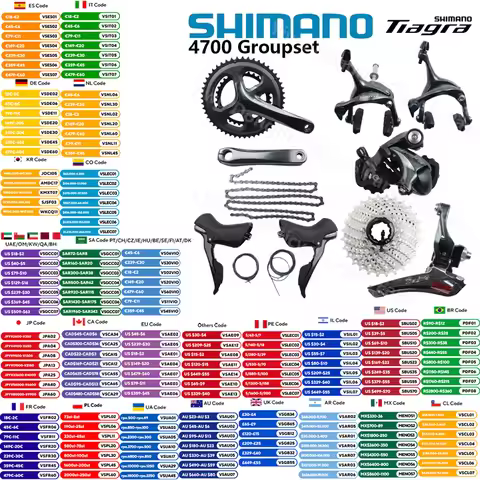 Shimano Tiagra 4700 Road Full Groupset Group 2x10 Speed Sunshine 10s Cassette 165mm/170mm/175mm Cran