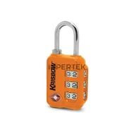 Gembok Koper KRISBOW TSA Padlock Zinc 3 Angka Kombinasi Warna Hitam Orange Original