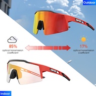 Kapvoe Red Photochromic Cycling Sunglasses for Men Blue Photochromic Cycling Glasses Mountain New Bicycle Goggles Eyewear Sports