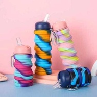 Rainbow Silicone Drinking Bottle 500 ml Foldable Children's Drinking Bottle Cute Drinking Bottle Ezz