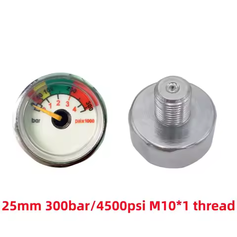 25mm Diameter Mini Scuba Diving Pony Bottle Gauge 300BAR / 4000 PSI with M10*1 Threads