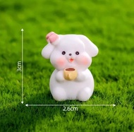 Miniatur Pajangan Anjing Pomeranian Dog Mini Cafe Landscape Ornamen Lucu Pajangan Dekorasi Meja Mini