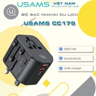 USAMS CC179/CC173 GaN 20W/12W Universal Travel Fast Charger 2C+U/2U (EU/UK/AU/US)