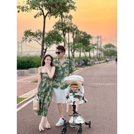 family twinning couple summer beach outfits family polo shirt for men boy family slip dress for wome
