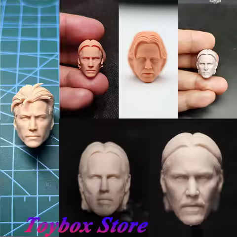 1/12 Scale Keanu Reeves Suit Man Killer Unpainted Head Sculpt Model Toys Accessory For 6" Ml Shf Mez