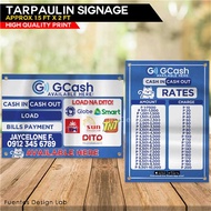 ☋2pcs GCASH Business Tarpaulin | GCASH In/Out Tarpaulin Signage |  Load na Dito | Signage 1.5ft x 2f