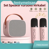 Fentymelisae K1 Mini Speaker Bluetooth Karaoke 2 Mic Set Salon Bluetooth bt Speaker Karaoke With Mic