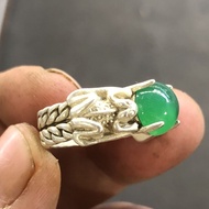 Antique Miscellaneous Collection Daqing Qianlong Year-Made Toad Ring Antique Miscellaneous Collectio