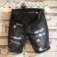 Denim Shorts Men's Cropped Pants Versatile Jeans Brushed (CK2518) [No. 1 Station]