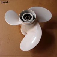 [yuksok] Boat Propeller, 9 1/4x9-.25x9 Aluminum Alloy 3 Blades for Outboard Motor 9.15HP F9.9 F15, 8
