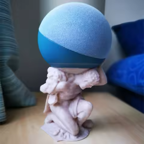 Echo Dot 4th/5th gen. stand - HERCULES STATUE| Desk mount holder for Amazon echo speaker generation 