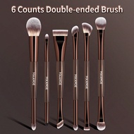 6/9/11pcs Double Headed Dual Use Travel Makeup Tools Kit Eyeshadow Brush Eyeliner Brush Eyebrow Brus