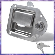 (GPBS) 1Set Trailer Toolbox Handle Latch with Lock Highly Tool Box Latch Paddle Lock 4-3/8Inch X 3-1