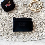 Vintage mini size PESCAROLO Italian Genuine Leather Half Zip wallet, thin wallet