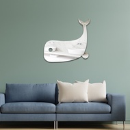 Jm578 Cute Funny Whale Mirror Acrylic Wall Stickers Bathroom Room Stickers Wall Decorations Self-Adhesive Children's Room