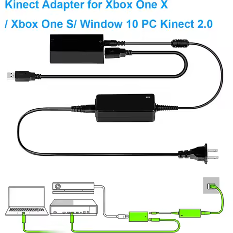Kinect Converter Adapter for Xbox One X/ Xbox One S/ Window 10 PC Kinect 2.0 Sensor Power Supply AC 