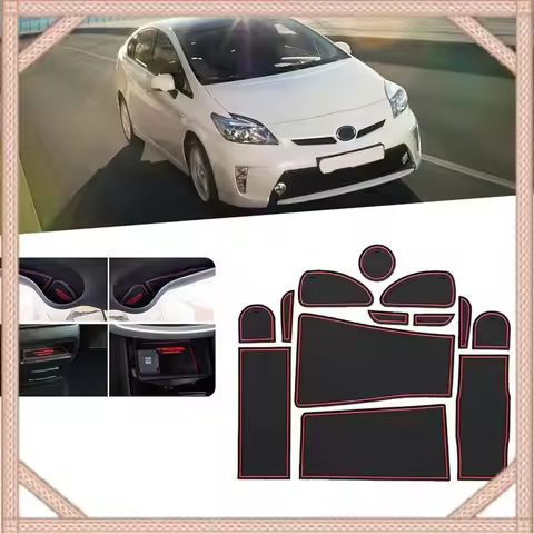 Anti-Slip Rubber Gate Slot Cup Mat For Toyota Prius 30 XW30 ZVW30 2010-2015 Door Groove Mat Accessor