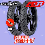 Sepasang Ban Motor MOGE (Motor Batangan) FDR SPORT XR EVO 100/80 - 120/80 Ring 18 Tubeless
