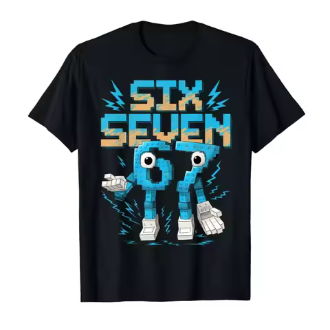 Meme 67 Six Seven 6 7 Italian Brainrot T-shirt For Men Women 100% Cotton T Shirts Short Sleeve Tops