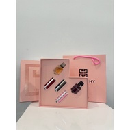 (ORI) EAU_DE_G I V N C H Y_SET 5IN1 (2 PERFUME ,3 LIPSTICK)