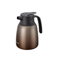 【孔雀Peacock】1.0L 真空斷熱 不鏽鋼保溫壺 (一鍵按壓)-漸層棕