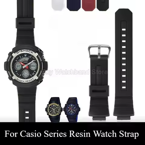 High Quality Resin Watch Strap for Casio AW-590/591/5230 AWG-M100 582BG-7700 7710 Watch Accessories 