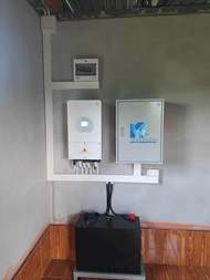 ชุดโซล่าเซลล์ Hybrid On Off Grid 6kw พร้อมแบตเตอรี่ 16 Kwh แผง Longi 5 kw