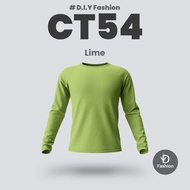 OREN SPORT Long Sleeve Plain T-shirt - Lime Green (Unisex) CT54