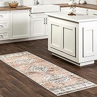 nuLOOM Machine Washable Evelina Traditional Stain Repellent Runner Rug, 2' 6" x 8', Rust