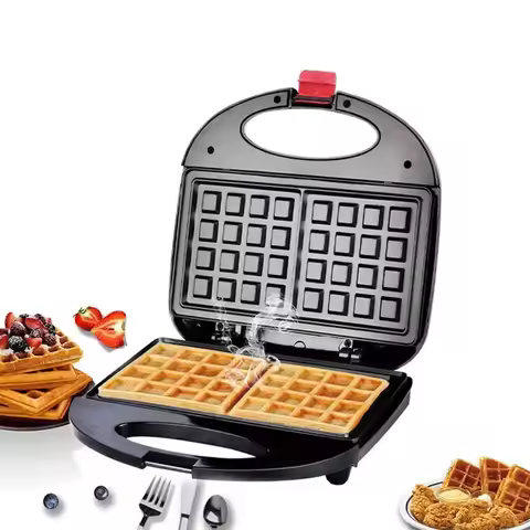 Waffle Maker with Non-Stick Coated Plates, Cool Touch Housing, Power and Ready Indicators, Breakfast