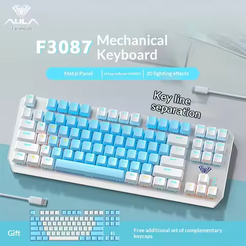 Aula F3087 Mechanical Keyboard 87 Keys Wired Blue Red Brown Switches For Gaming Esports Office Lapto