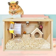 Wooden Hamster Cage, Pet Cages for Small Animals - Openable Top and Large Acrylic Sheets, Genie Pig Cage with Accessories, Rat Cage Mouse Cage Basic Cage for Syrian Hamster (Color : Set B, Size : 4