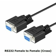 DB9 FEMALE TO FEMALE SERIAL CABLE 5M cross High Quality Black - DB9 5 METER CABLE RS232 DB-9