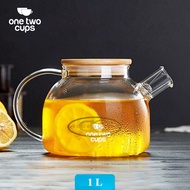 One Two Cups Glass Teapot Heat Resistant Fire Strainer Teapot 1L - BR-384