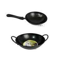 21cm Non Stick Mini Frying Wok Kuali Enamel Wok Kuali Kwali Hitam Black Small Wok Egg Fry Wok Pan