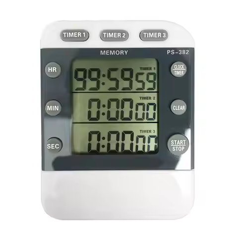 99 Hours 12/24 Hour Memory Timer Countdown Reminder 3 Channel Sports Kitchen Timer Count Down Timer 