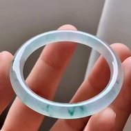 冰種 天然翡翠 緬甸 A玉 玉鐲 • 冰種飄花翡翠圓鐲