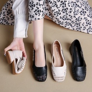 Women's 3-inch Square Toe Pearl High Heels Luxury Fashion G73