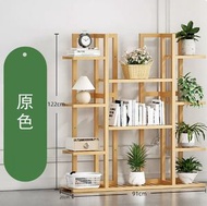 ONE - 楠竹實木傢俱 花架 書架 轉角收納架 【6層+組合款】原色
