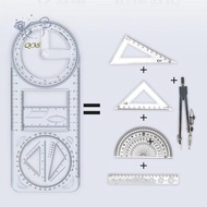 [GI] 1PCS Multi Functional 360 ° Movable Geometric Drawing Ruler For Primary School Mathematics Stud